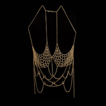Gold Finish Dress Style Body Chain Bodychain